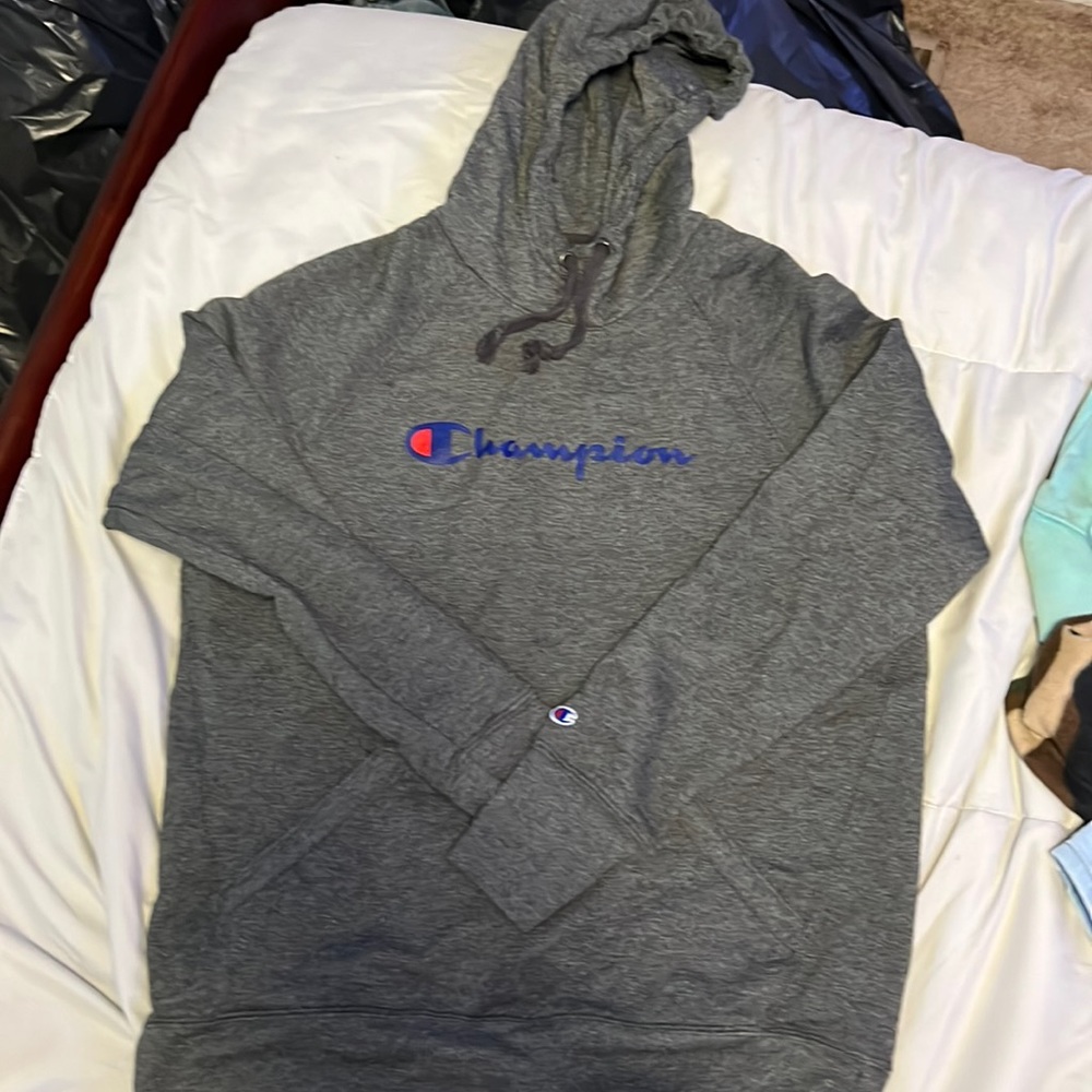 dark grey champion hoodie